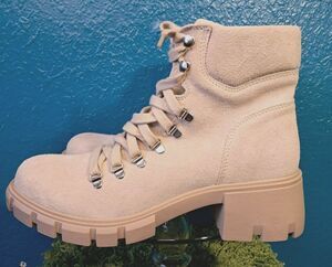 Steve Madden Hint Sand Tan Suede Hiking Combat Moto Boots Size 11M